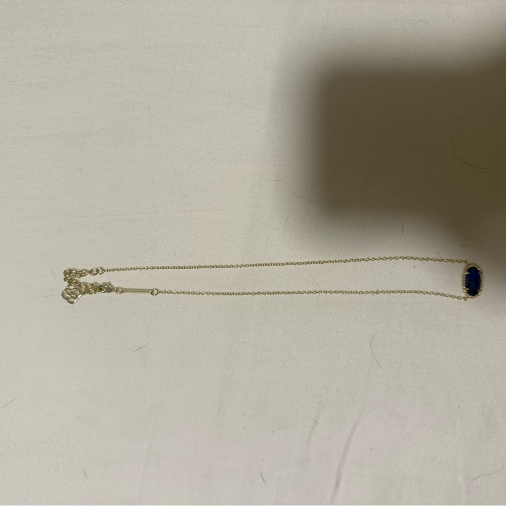 Kendra Scott Blue Pendant Necklace with Gold Chain - Elisa Necklace